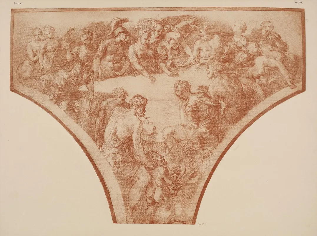 Francesco Primaticcio Study For Fresco Of The Banquet Of The Gods