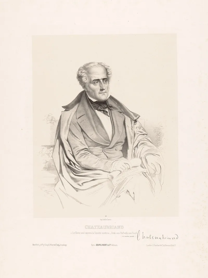 Francois Rene De Chateaubriand by Marie-Alexandre Alophe - Canvas Print