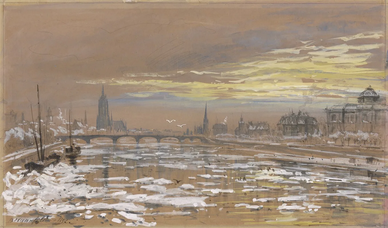 Frankfurt Am Main Im Winter by Bernhard Mannfeld - Canvas Print