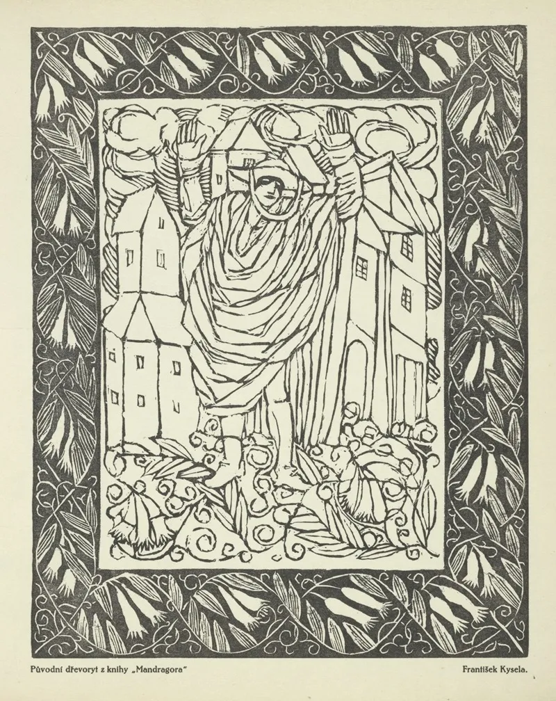 Frantisek Kysela Puvodni Drevory Z Knihy Mandragora by Josef Čapek - Canvas Print