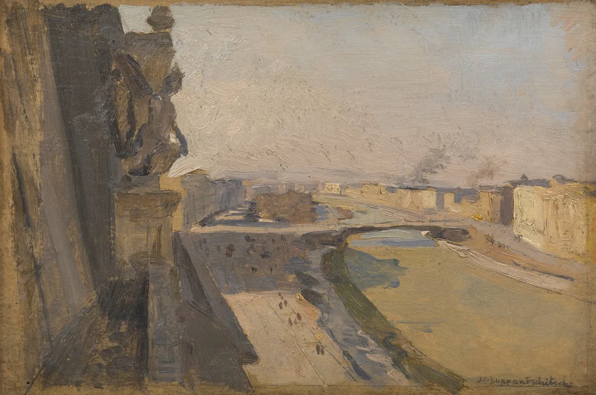 Franz Josephs Kai Mit Donaukanal by Maximilian Suppantschitsch - Canvas Print