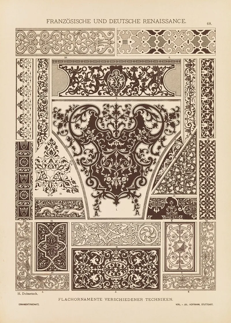 Franzosische Und Deutsche Renaissance Flachornamente Verschiedener Techniken