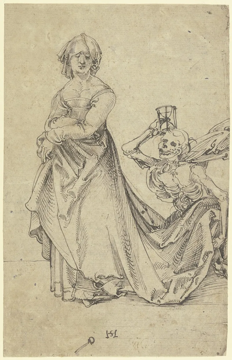 Frau Und Tod Als Schleppentrager by Hans Leonhard Schäufelein - Canvas Print
