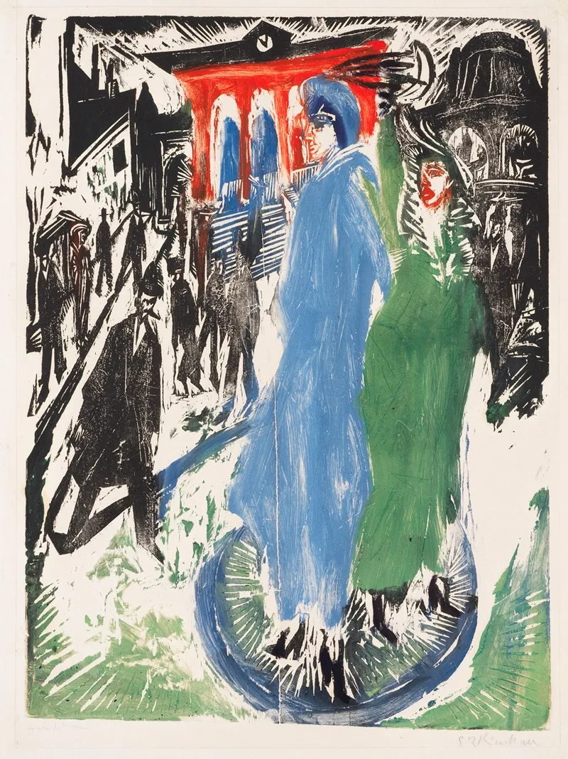 Frauen Am Potsdamer Platz by Ernst Ludwig Kirchner - Canvas Print