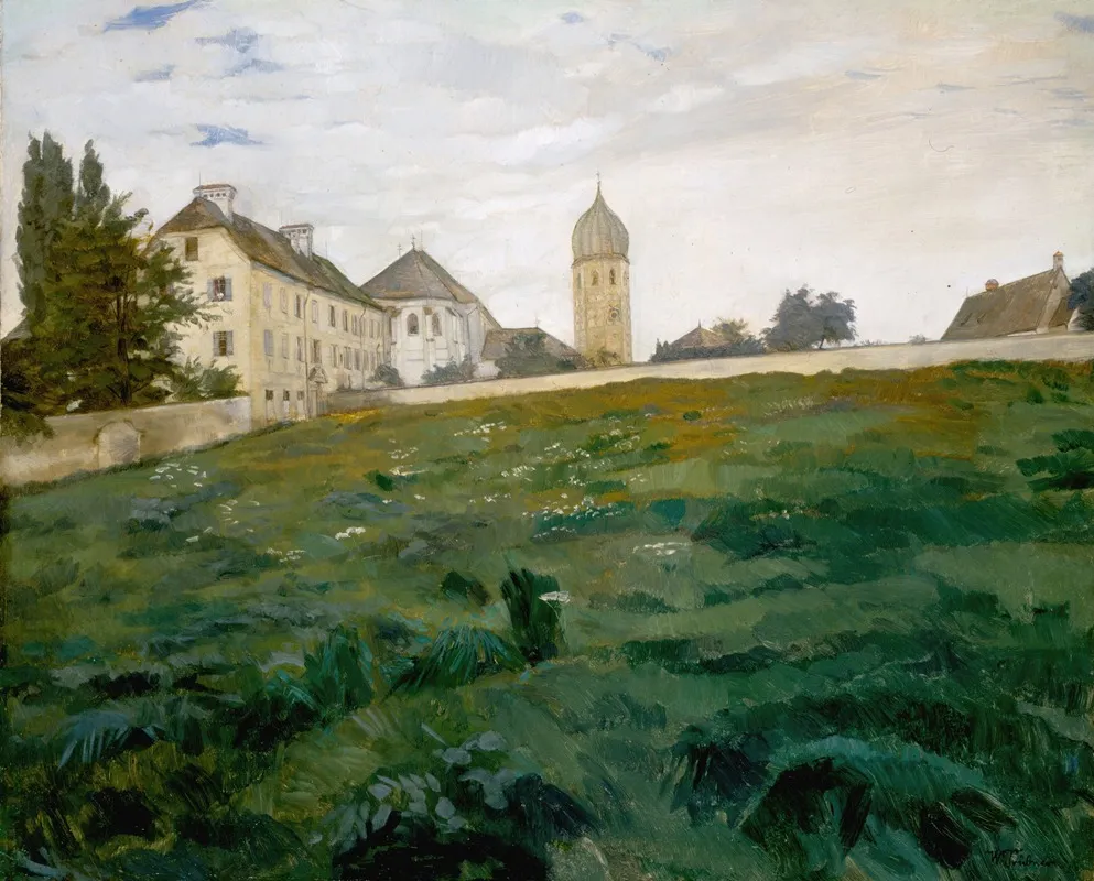 Frauenchiemsee Klosterwiese Mit Kirchturm Iii