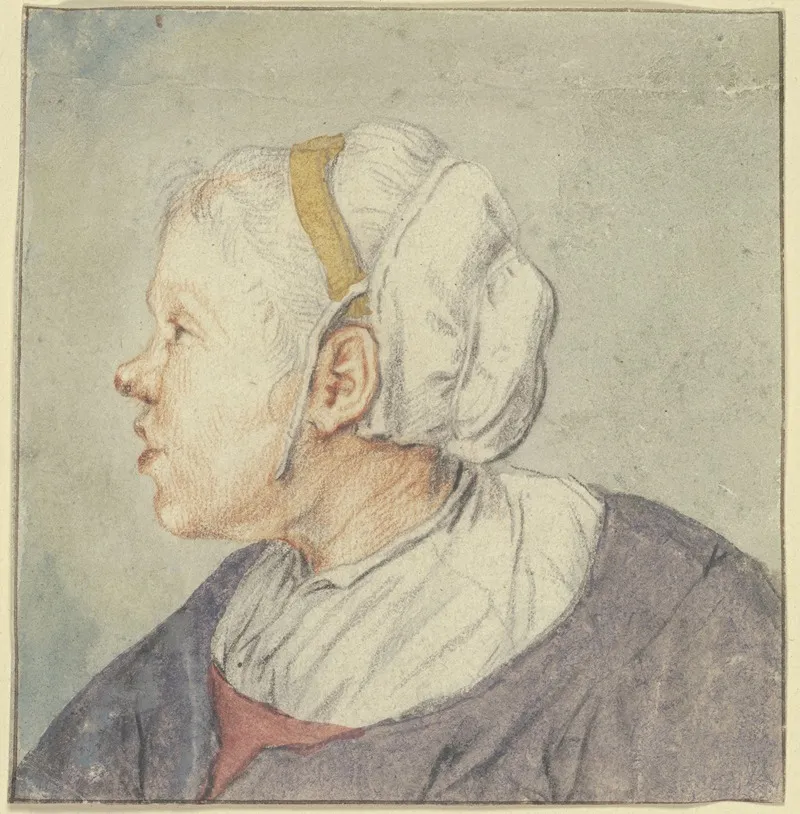 Frauenkopf Mit Einer Kleinen Haube by Cornelis Dusart - Canvas Print