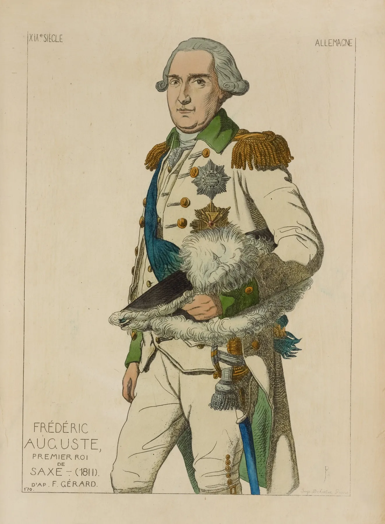 Frederic Auguste Premier Roi De Saxe 1811 Dapres F Gerard Xixe Siecle Allemagne