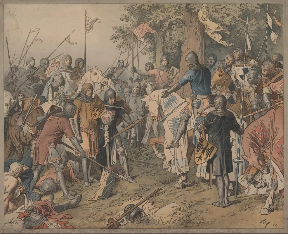 Frederik The Handsome Is Captured In The Battle Of Muhldorf by Alexander Zick - Canvas Print