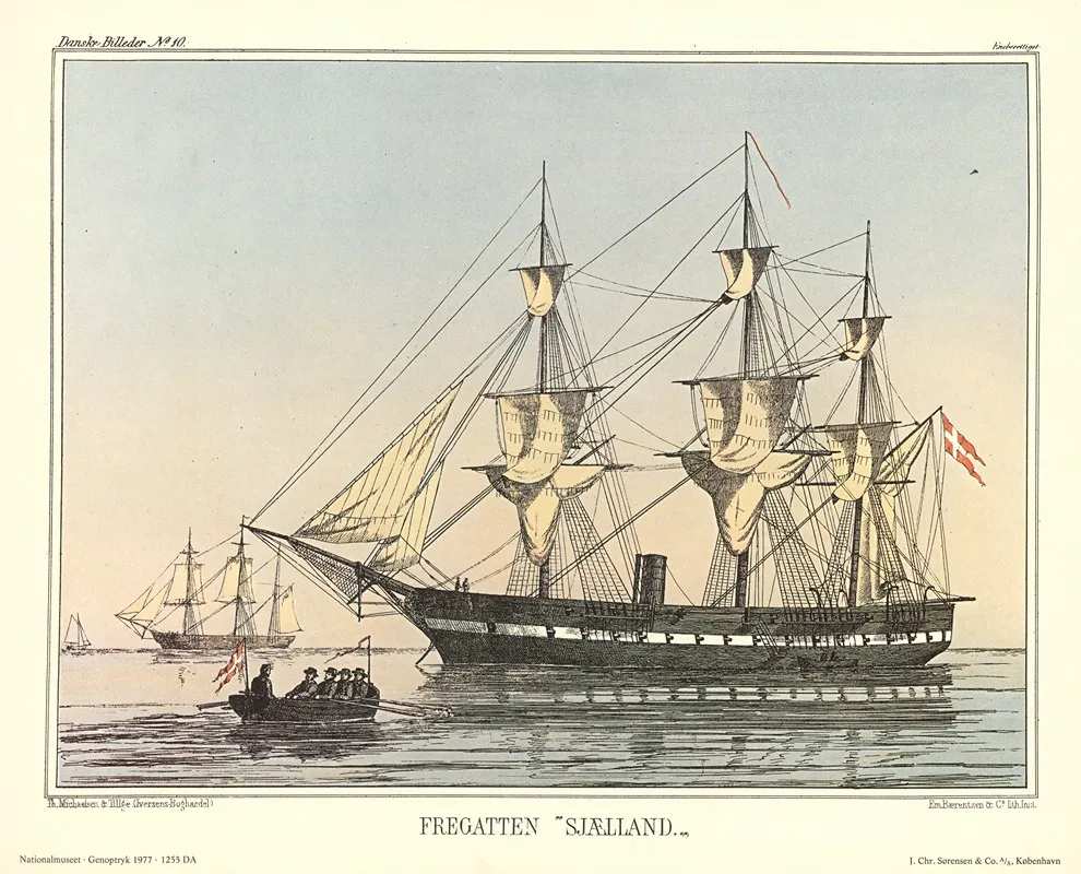 Fregatten Sjaelland by Emil Bærentzen - Canvas Print