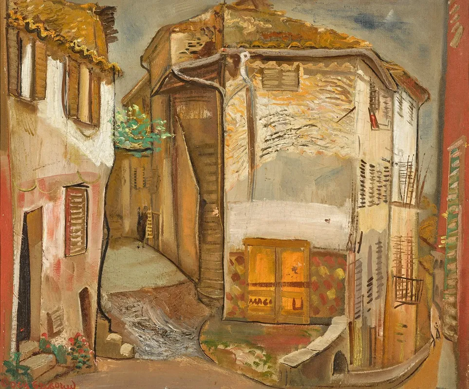 French Provincial Town by Boris Grigoriev - Canvas Print