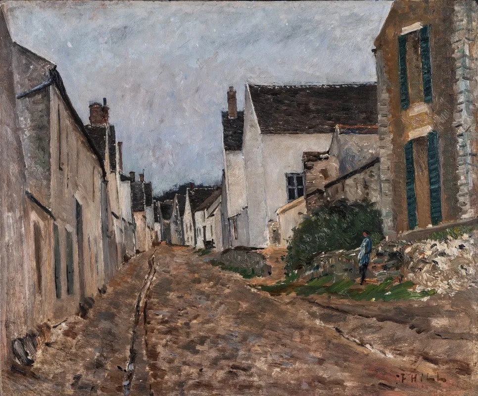 French Village Street Montigny by Carl Fredrik Hill - Canvas Print