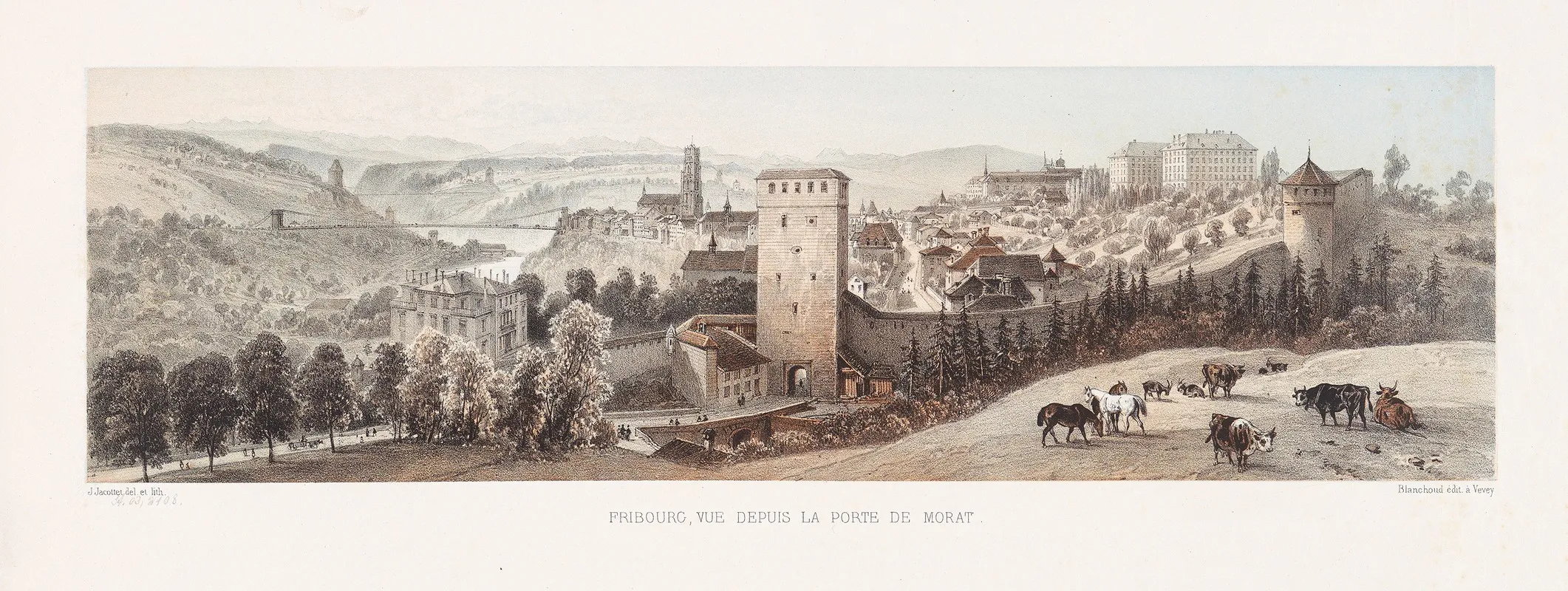 Fribourg Vue Depuis La Porte De Morat