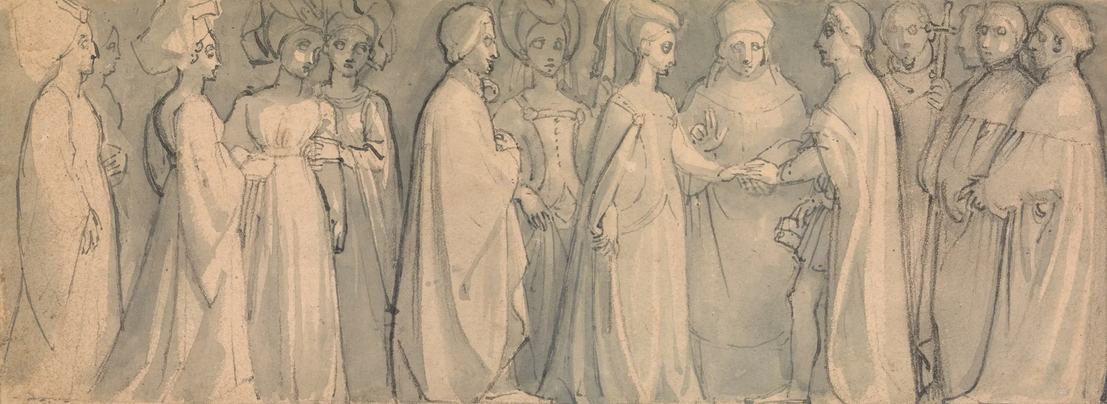 Frieze Of A Medieval Wedding