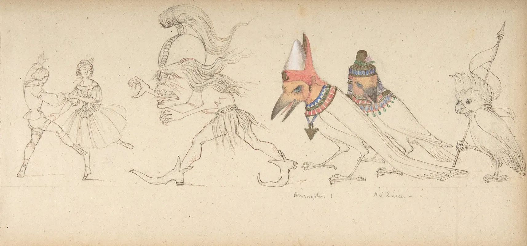Frieze Of Figures And Birds