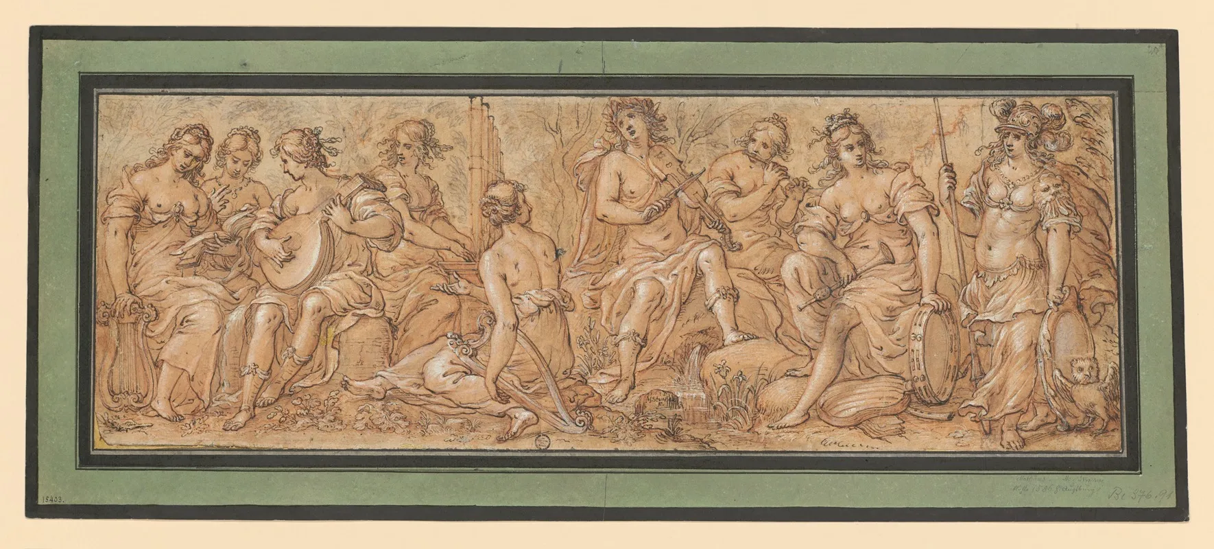 Frieze With Apollo Minerva And Muses by Mathias Strasser - Canvas Print
