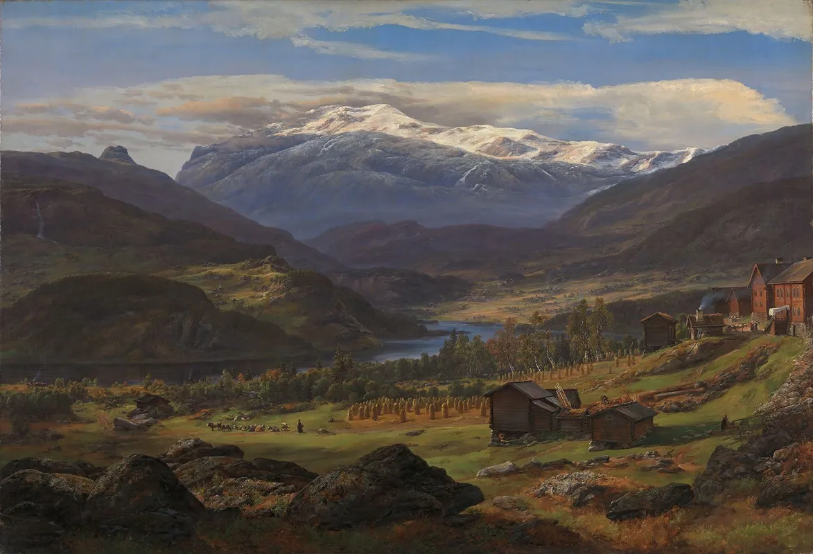 From Hjelle In Valdres by Johan Christian Dahl - Canvas Print