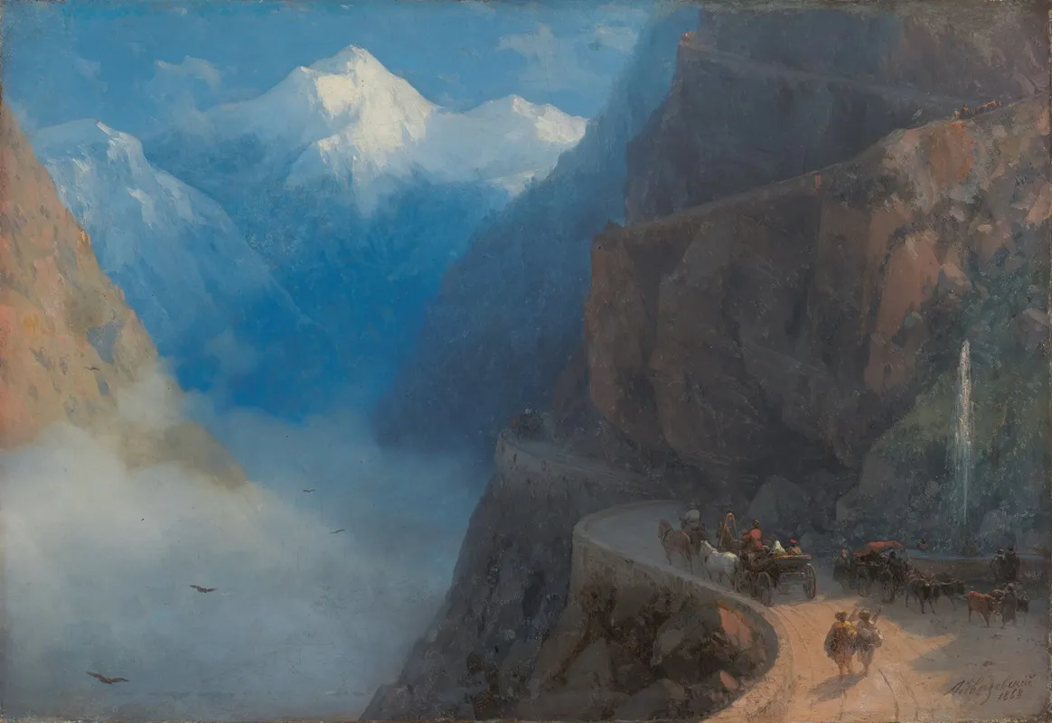 From Mleta To Gudauri by Ivan Konstantinovich Aivazovsky - Canvas Print