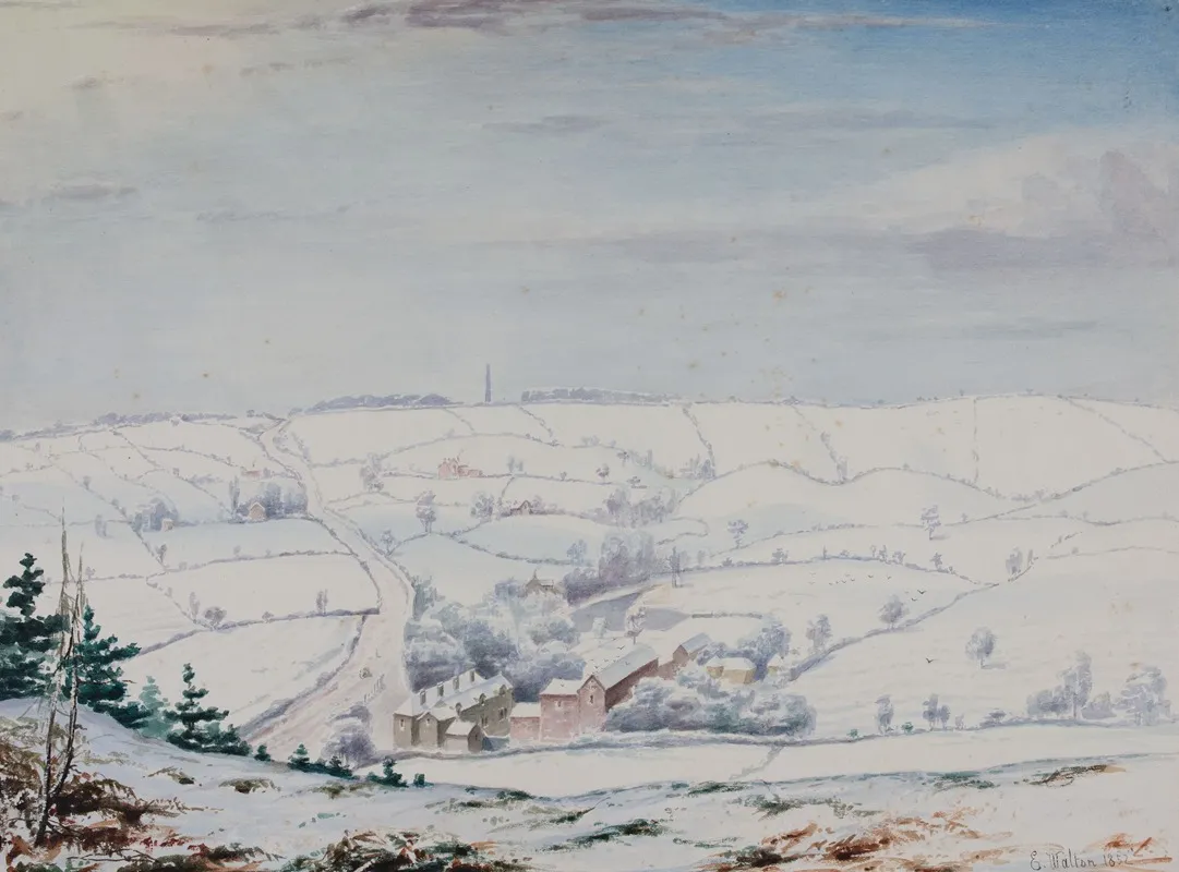 From Rednal Hill Winter by Elijah Walton - Canvas Print