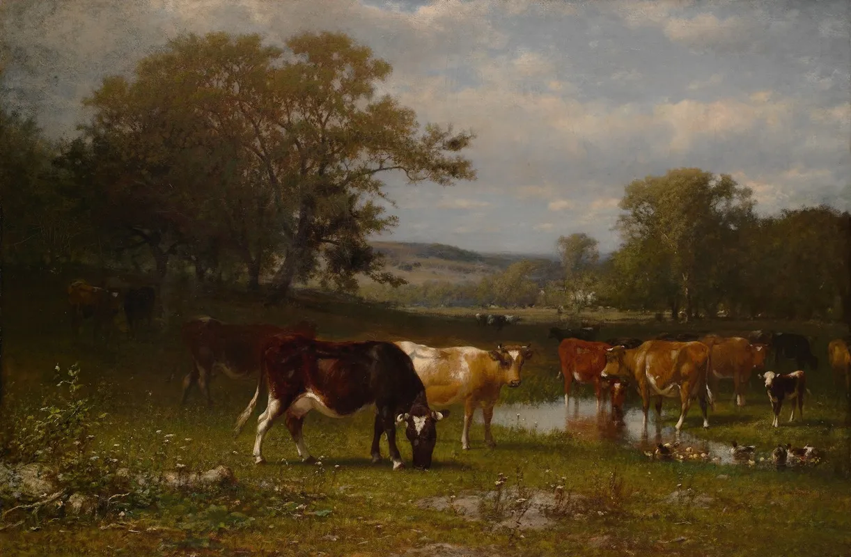 From Shifting Shade by James McDougal Hart - Canvas Print