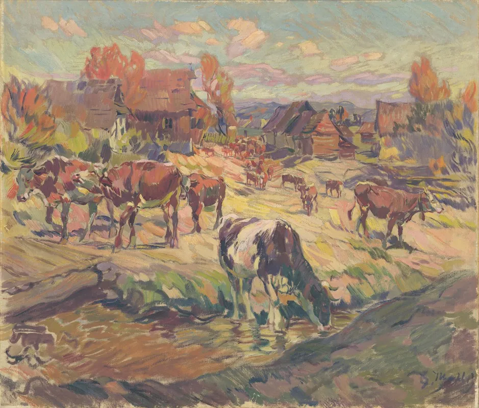 From The Pasture by Gustáv Mallý - Canvas Print