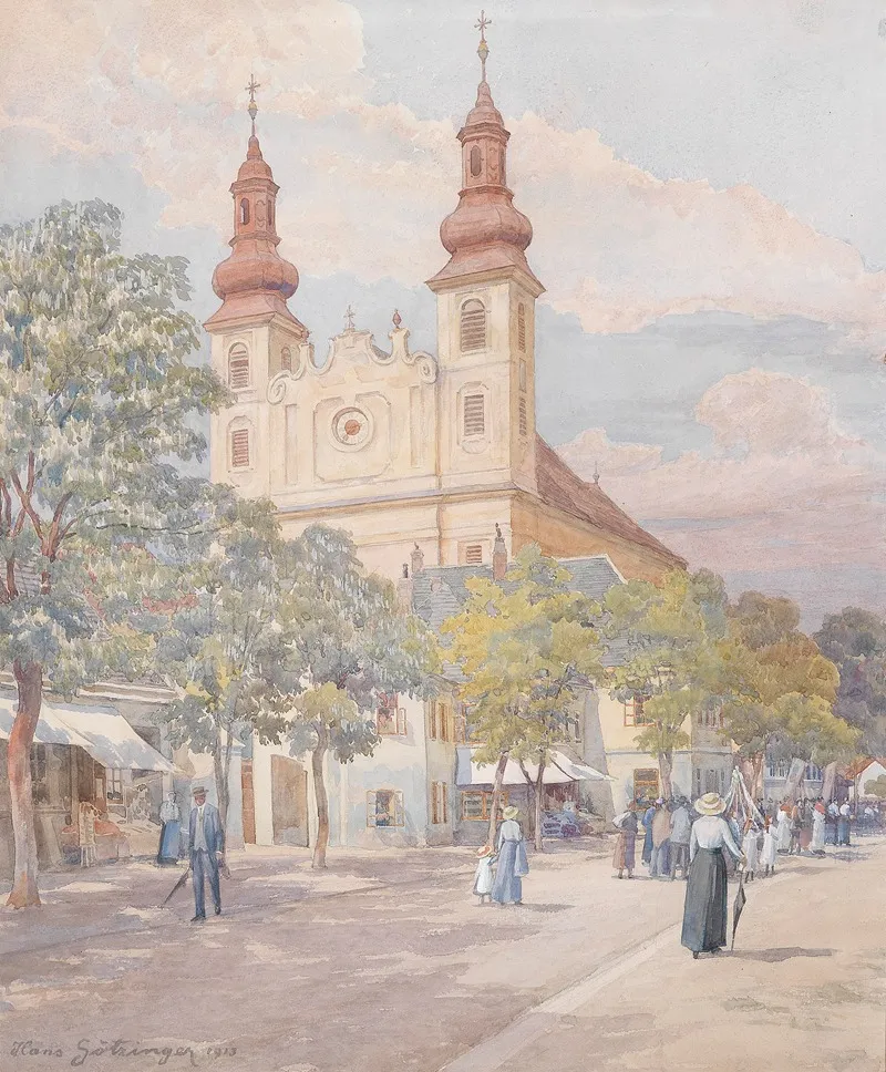 Fronleichnamsumzug In Maria Lanzendorf by Hans Götzinger - Canvas Print
