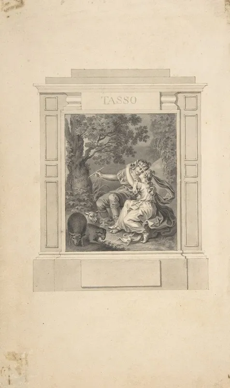 Fronticepiece For Tassos Poems by Richard Westall - Canvas Print