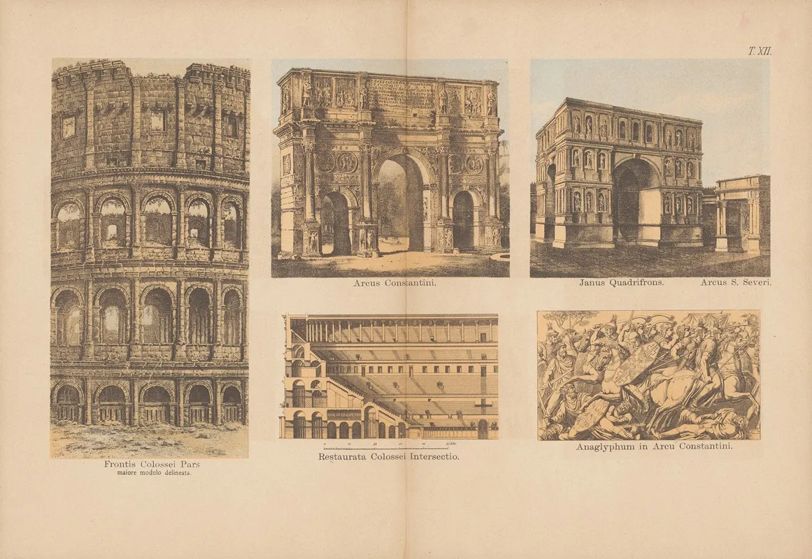 Frontis Colossei Pars Arcus Constantini Janus Quadrifrons by Christoph Ziegler - Canvas Print