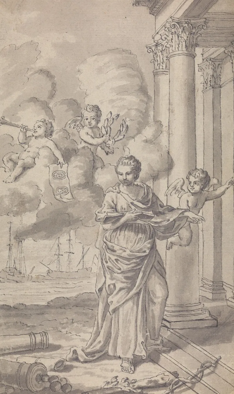 Frontispiece For Town And Country Magazine For Vol Iii For 1771 No 1 by Isaac Taylor - Canvas Print