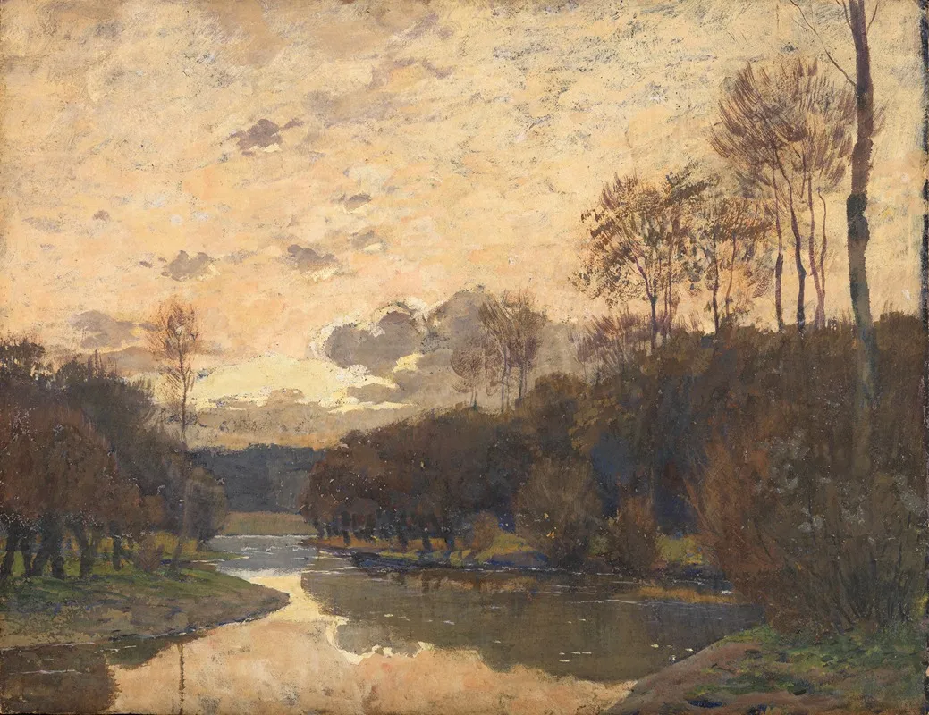 Fruhlingslandschaft In Abendstimmung by Wilhelm Nagel - Canvas Print