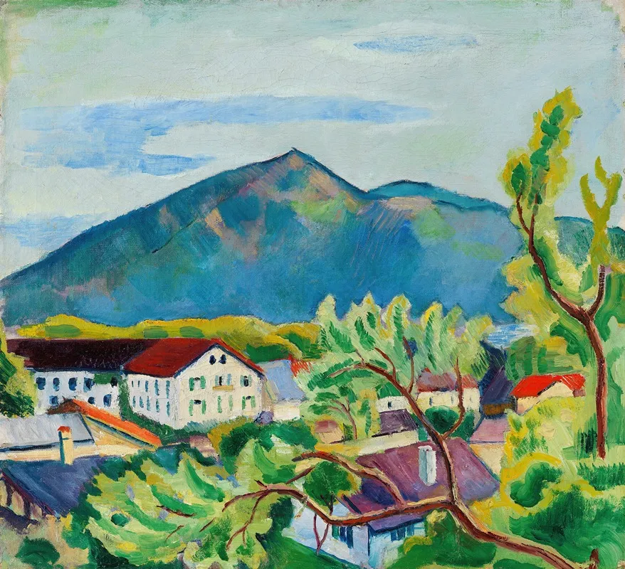 Fruhlingslandschaft In Tegernsee by August Macke - Canvas Print