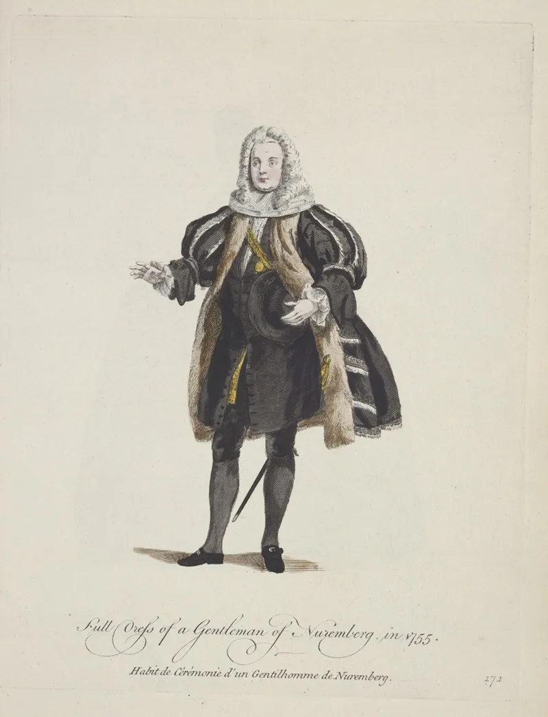 Full Dress Of A Gentleman Of Nuremberg In 1755 Habit De Ceremonie Dun Gentilhomme De Nuremberg