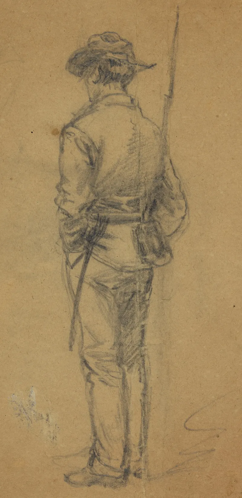 Full Length Sketch Of Soldier 3