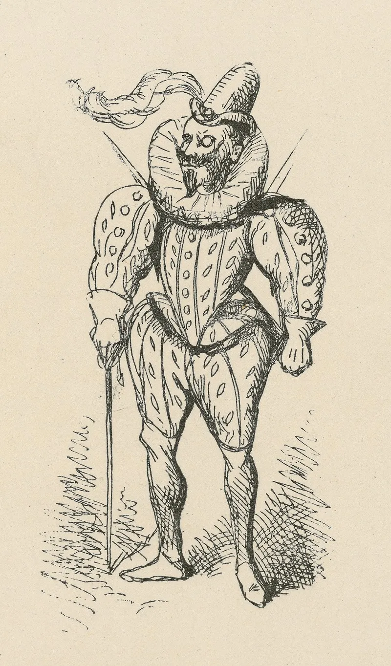 Full Length View Of Man In Elizabethan Costume