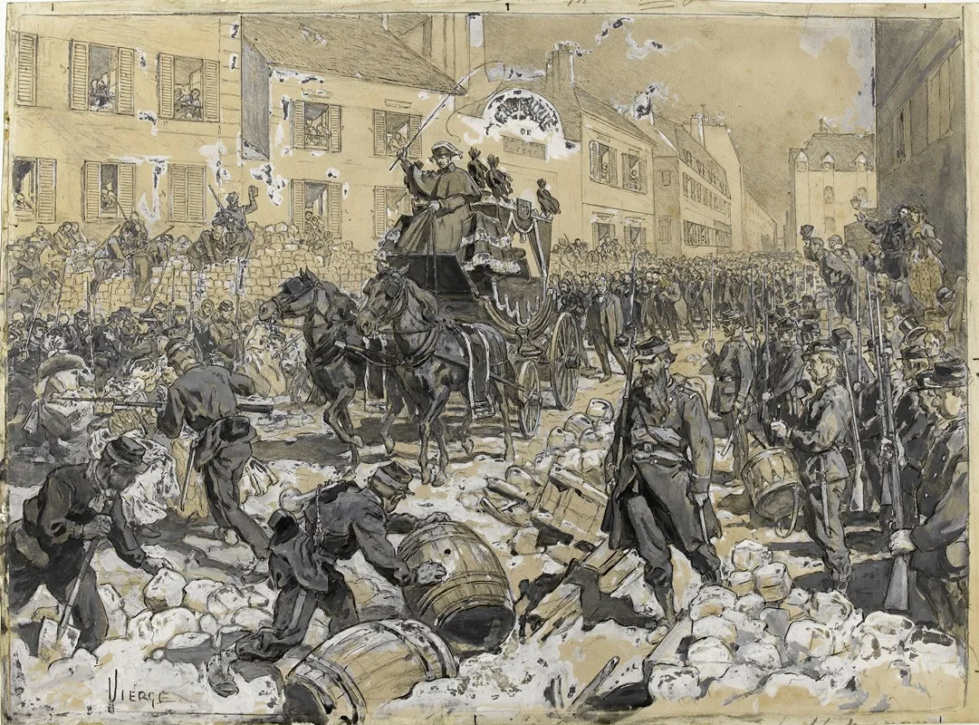 Funerailles De Charles Hugo 18 Mars 1871 by Daniel Urrabieta Vierge - Canvas Print