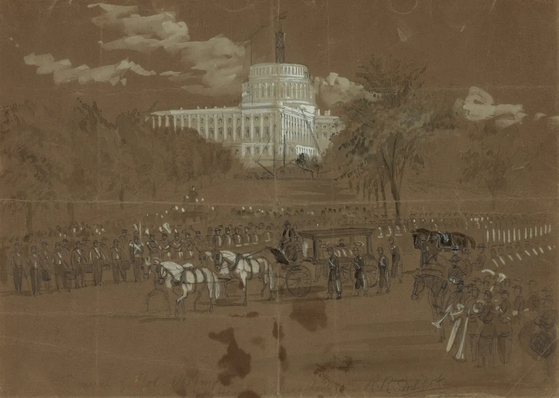 Funeral Of Col Vosburgh The Hearse Approaching The R R Depot