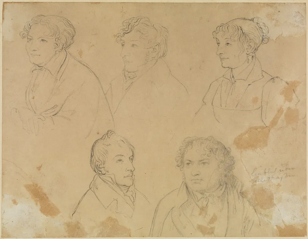 Funf Bildnisse 2 by Joseph Anton Koch - Canvas Print