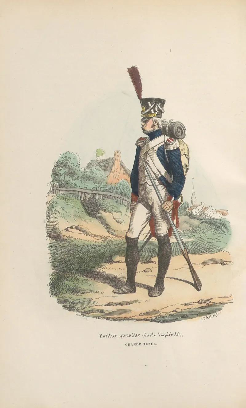 Fusilier Grenadier Garde Imperiale Grande Tenue by Hippolyte Bellangé - Canvas Print