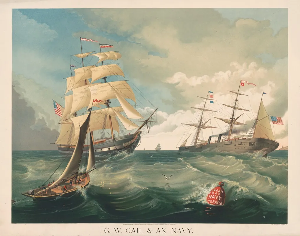 G W Gail Ax Navy by A. Hoen &amp; Co. - Canvas Print