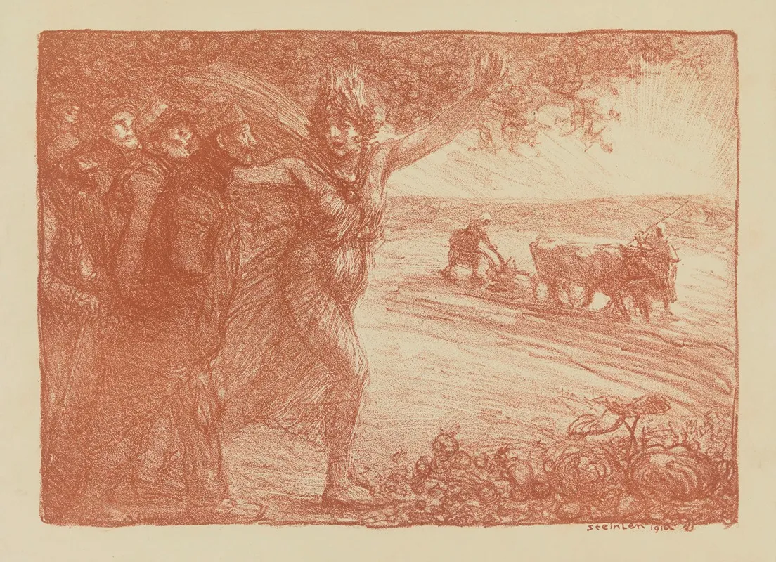 Gala Pour Encourager Les Agriculteurs Mutiles A Revenir A La Terre Programme by Théophile Alexandre Steinlen - Canvas Print
