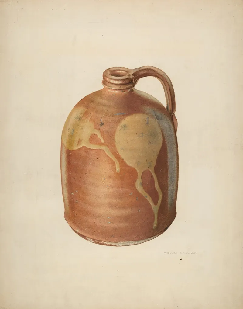 Galena Pottery Jug by William Spiecker - Canvas Print
