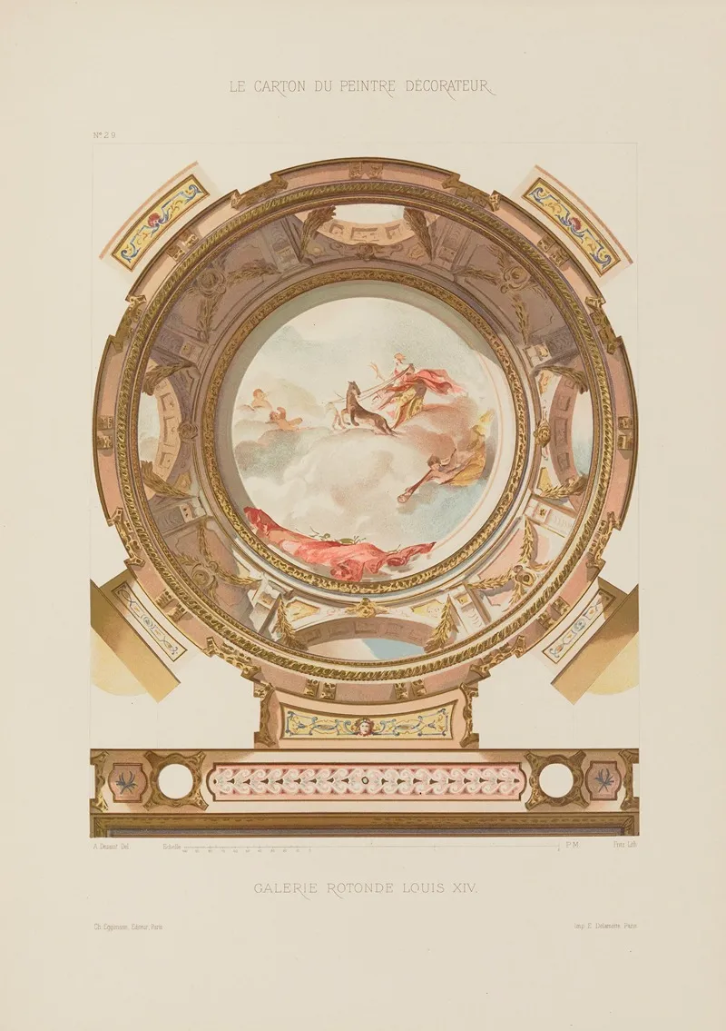 Galerie Rotonde Louis Xiv by A. Desaint - Canvas Print