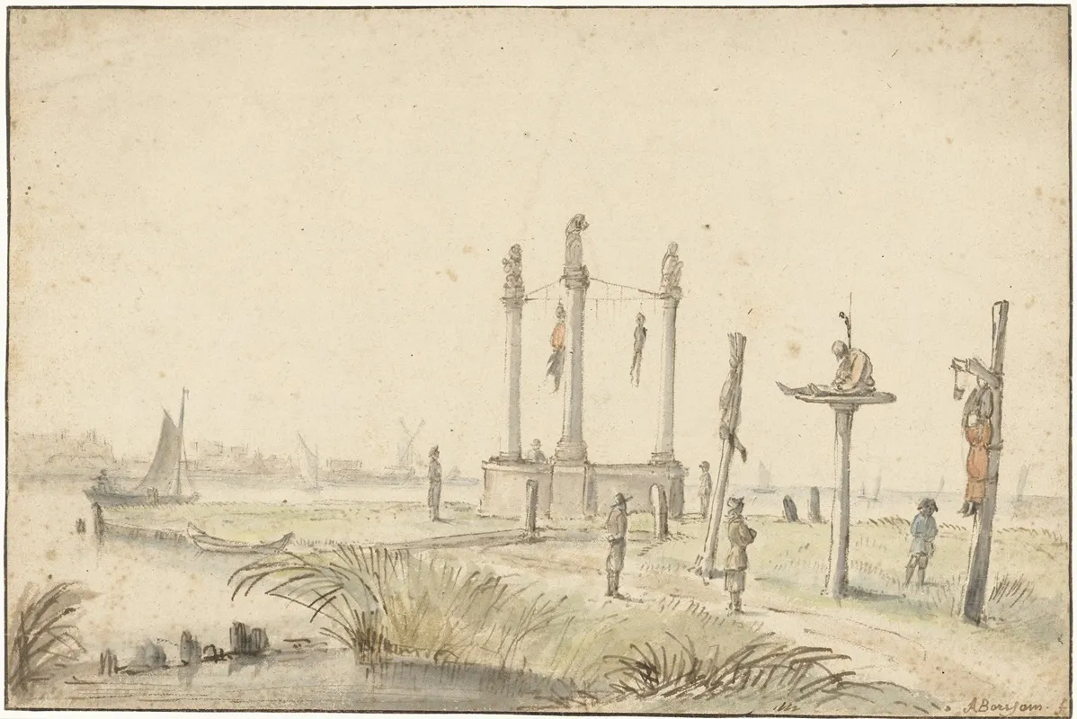 Galgenveld Aan De Rand Van De Volewijk by Anthonie van Borssom - Canvas Print