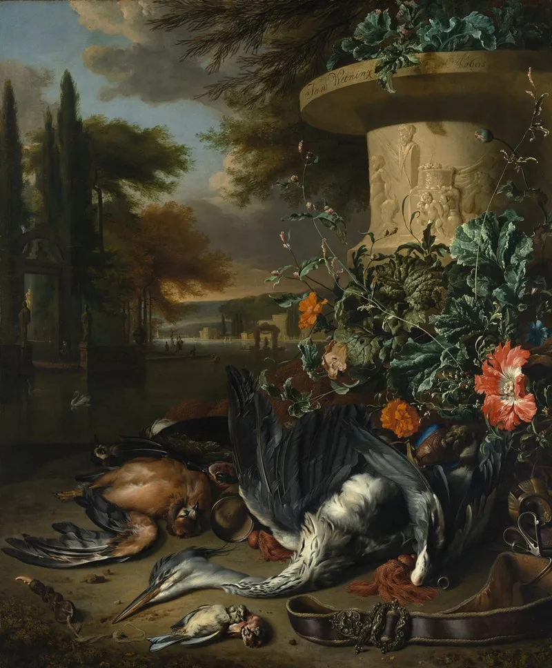 Gamepiece With A Dead Heron by Jan Weenix - Canvas Print
