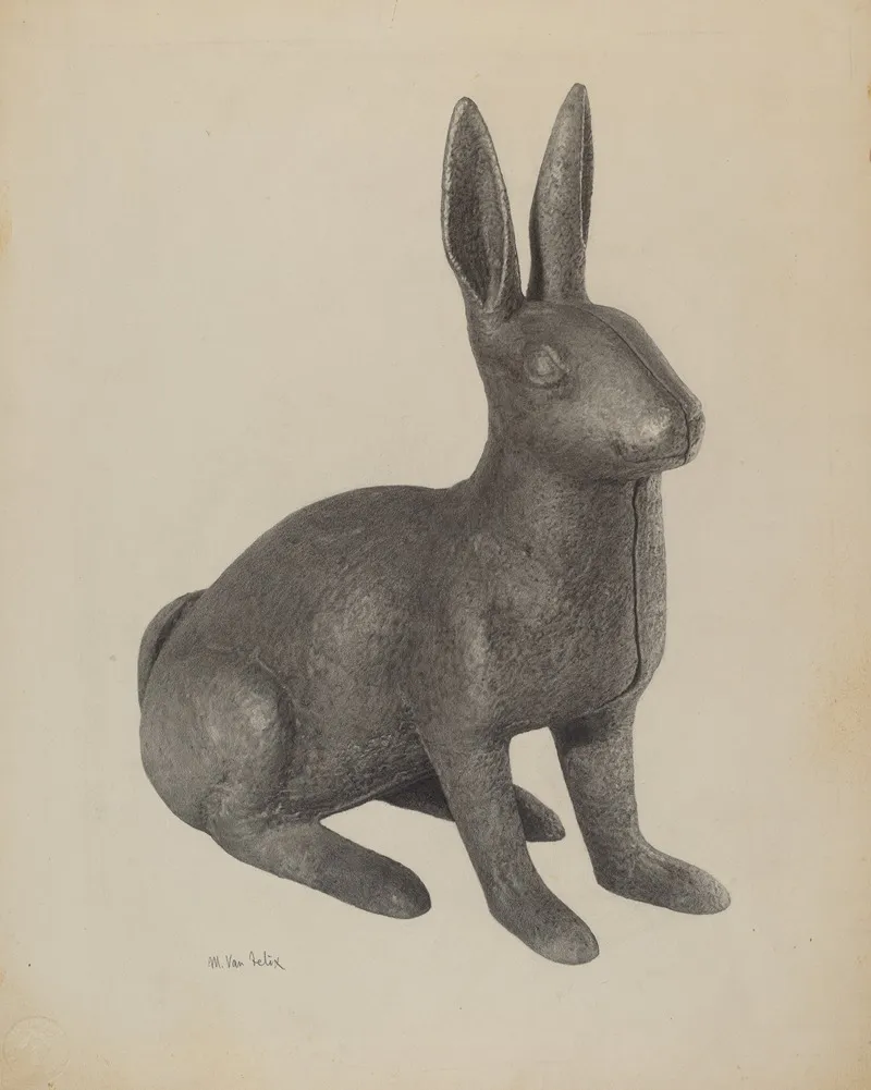 Garden Figure Rabbit by Maurice Van Felix - Canvas Print