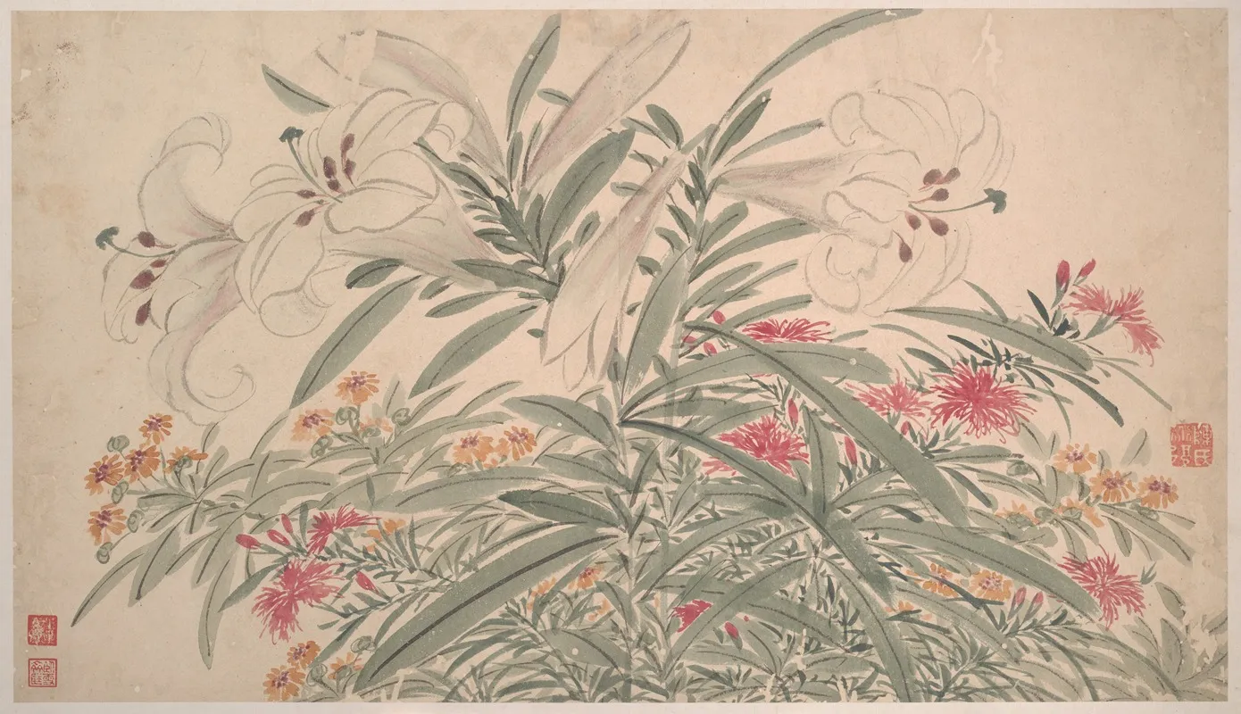 Garden Flowers Pl 16 by Chen Chun - Canvas Print