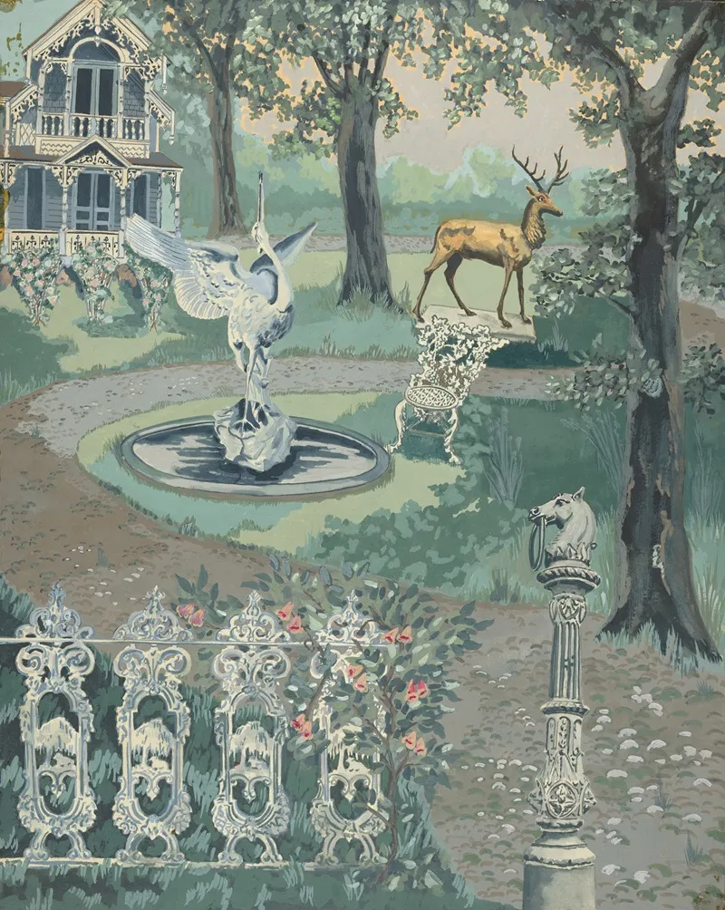 Garden Setting by Perkins Harnly - Canvas Print