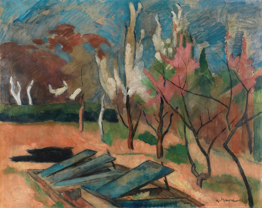 Garten Mit Treibhausbeeten by Heinrich Nauen - Canvas Print