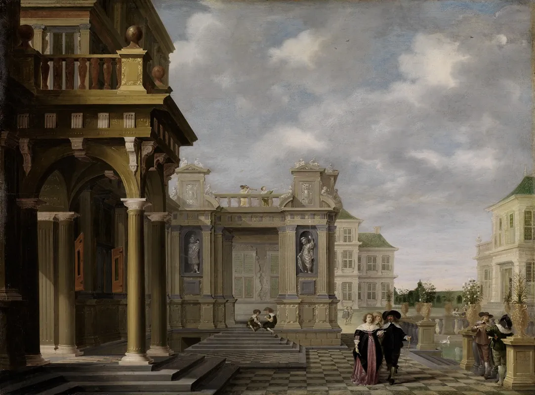 Gartenhof Eines Palastes by Dirck Van Delen - Canvas Print