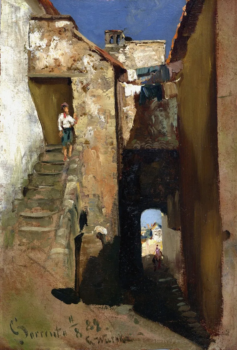 Gasse In Sorrent by Carl Wuttke - Canvas Print