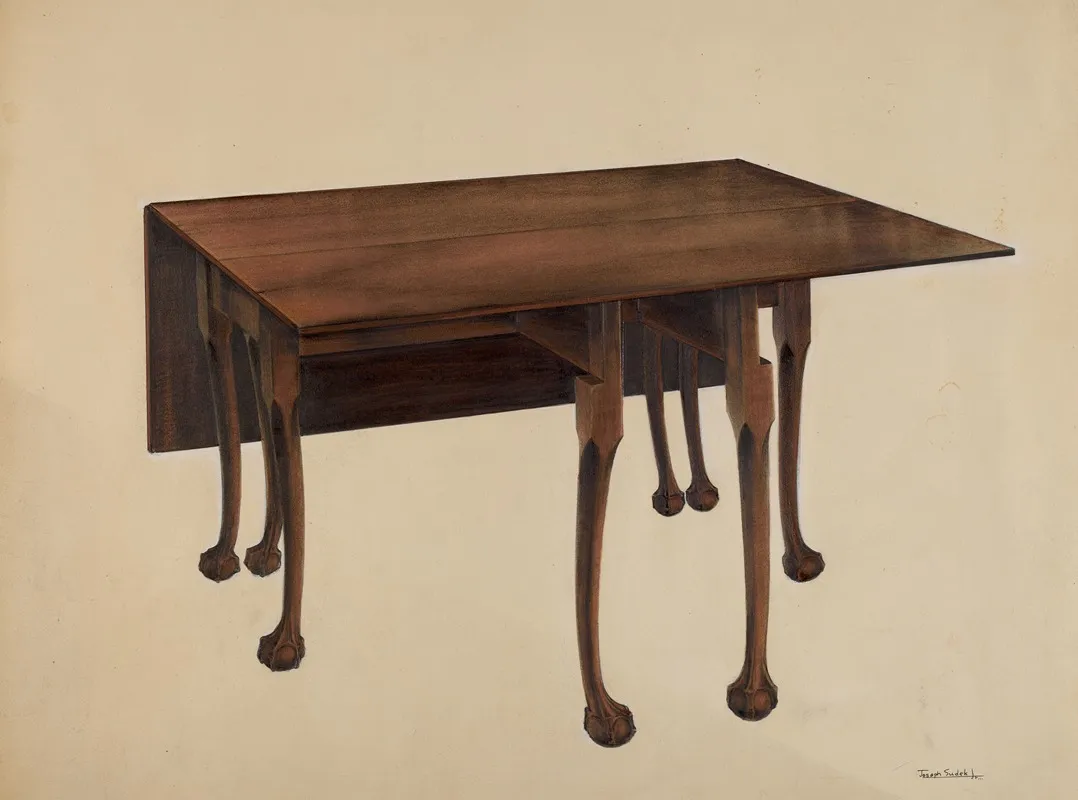 Gate Legged Table Ball Claw Feet by Joseph Sudek - Canvas Print
